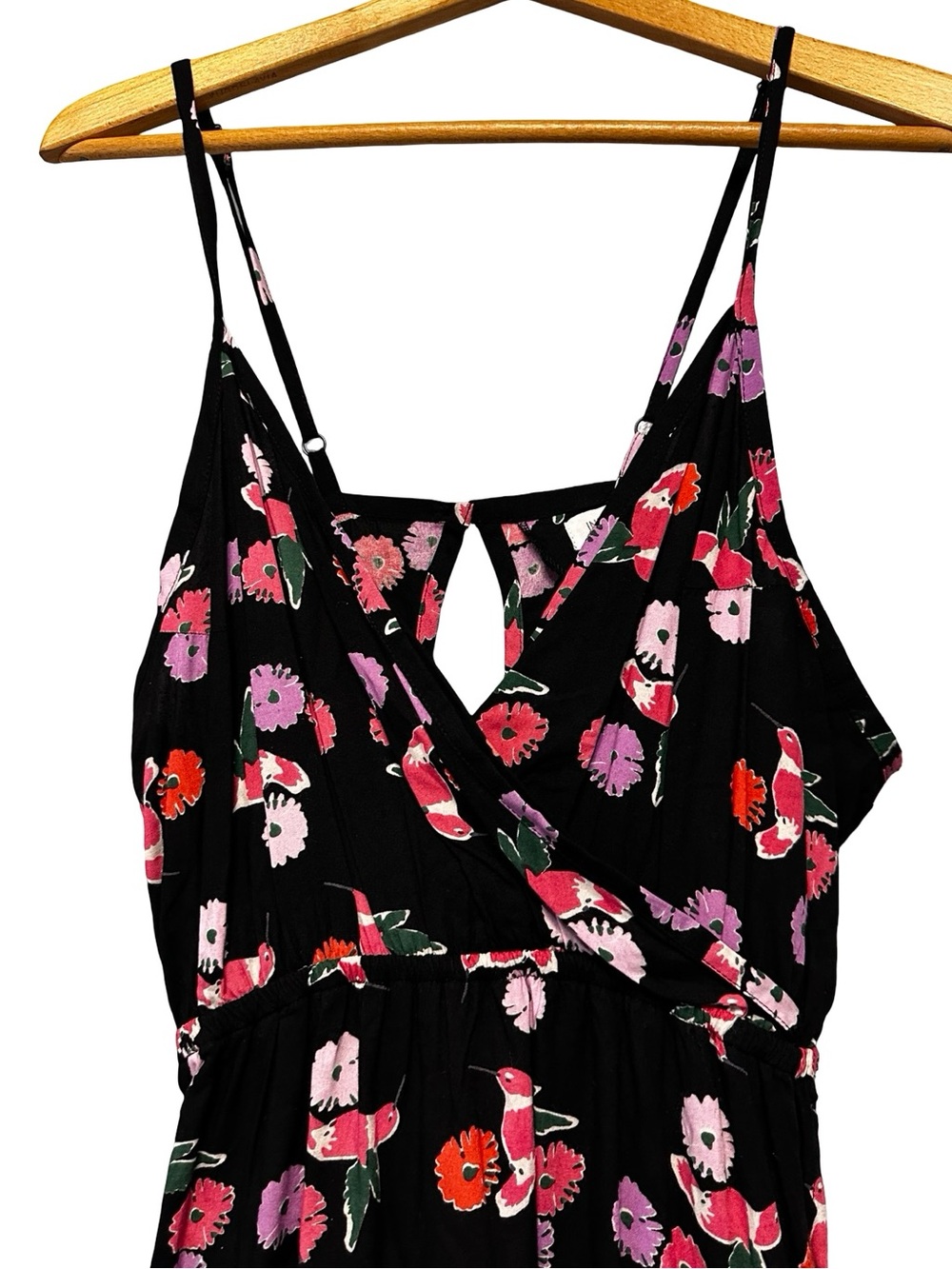 Emerson Fry India Collection Bird Floral Midi Dress Boho Wrap Sundress SZ Medium - Picture 5 of 15